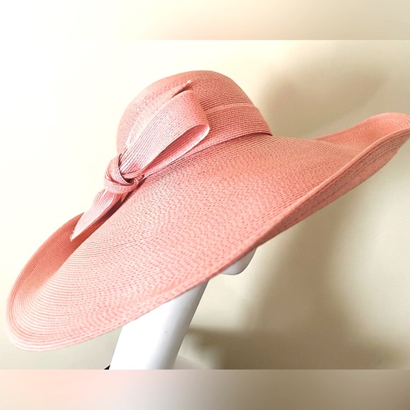 Frank Olive private collection wide brim hat.  Pink Frank Olive wide brim hat. - Picture 2 of 4